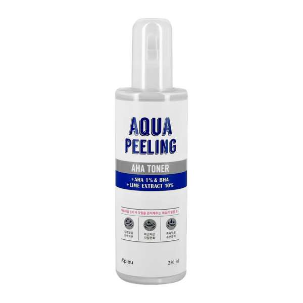 Тонер для лица `A`PIEU` AQUA PEELING с AHA и BHA-кислотами и экстрактом лайма 250 мл