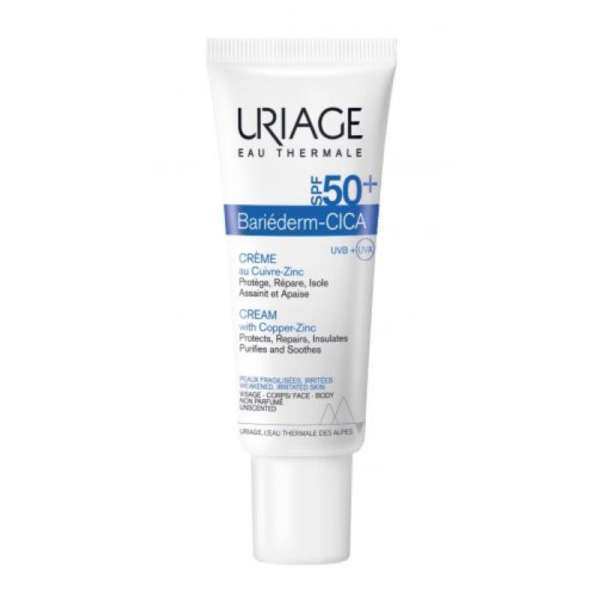 Восстанавливающий крем Uriage Барьедерм ЦИКА с Cu-Zn SPF 50+, 40 мл